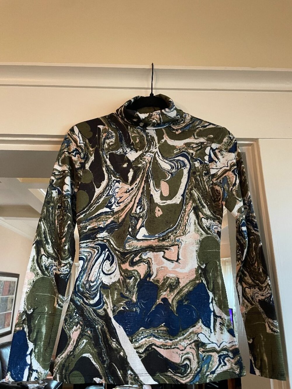 Rachel Comey X Target Marble Print Long Sleeve Turtle Neck Top - XS